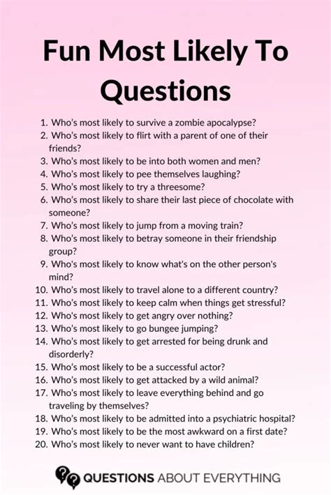 question game for friends|250 Hilarious “Most Likely To” Questions .